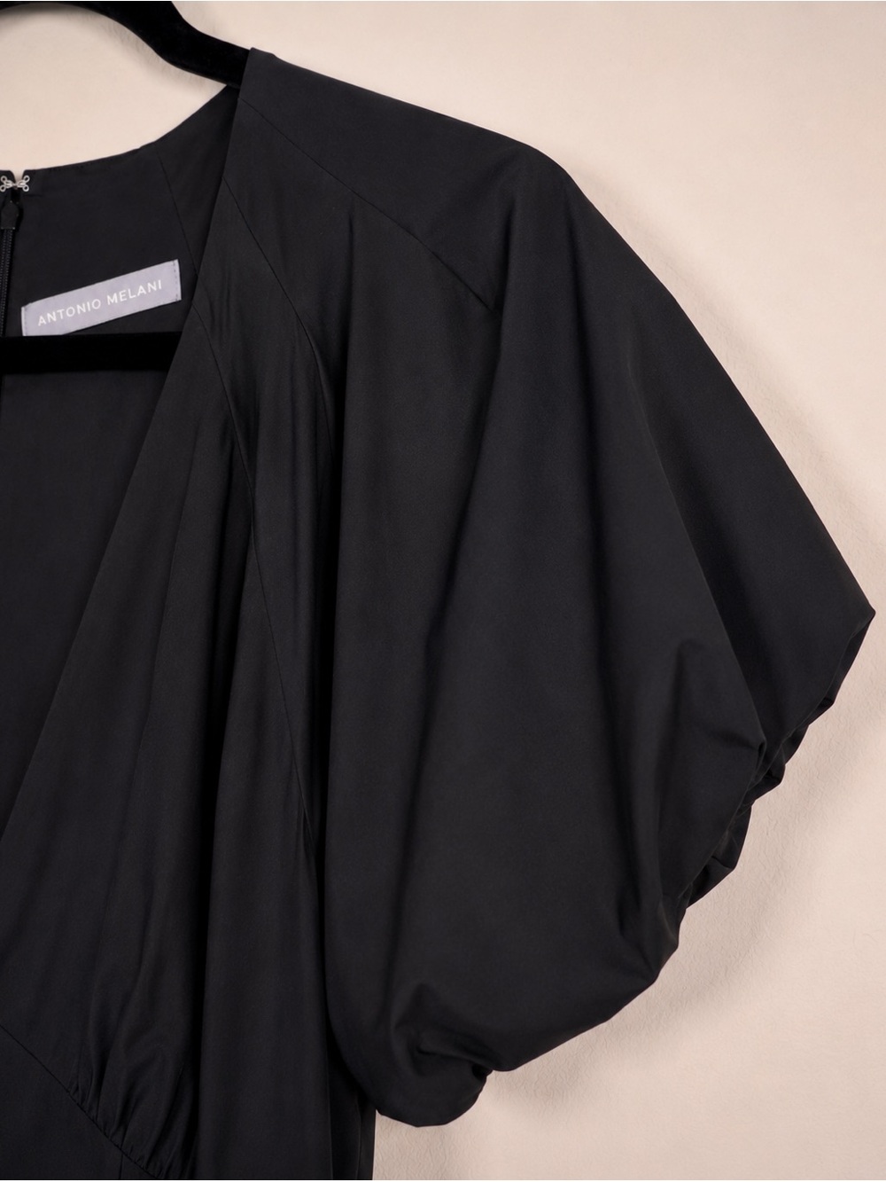 Antonio Melani Kiara Maxi Dress NWT Size 6 Black Puff Sleeve V-Neck A-Line Party - Picture 5 of 9